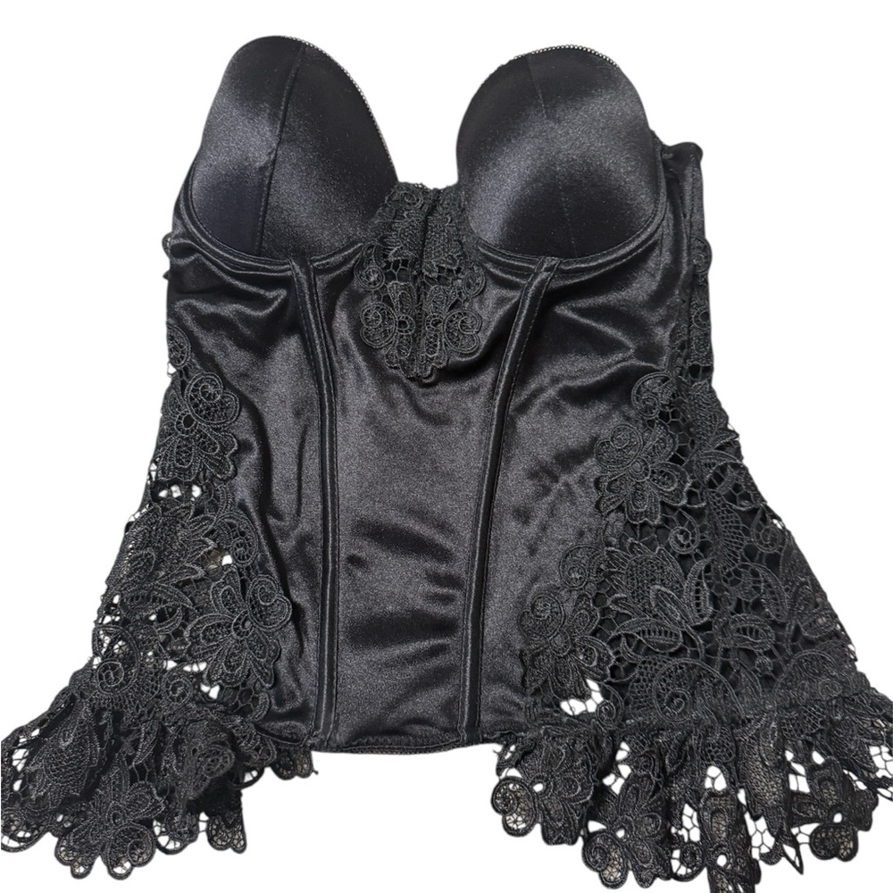 Elegant Black Lace Corset, Fredrick’s of Hollywood Lingerie, nightwear, Sz Small - Picture 7 of 12